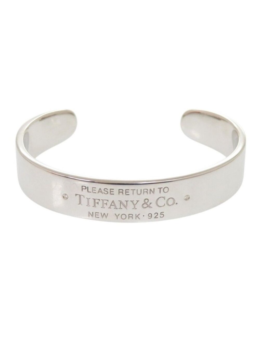 Tiffany & Co Return to Conarrow Calf 925 Sterling Silver Diamond Bangle Bracelet